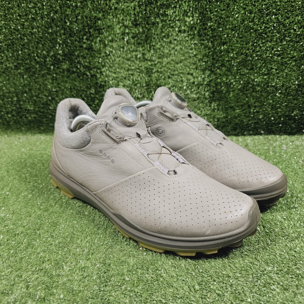 Ecco Biom Hybrid 3 BOA Grey Leather Spikeless Golf Sneakers Mens Size 10